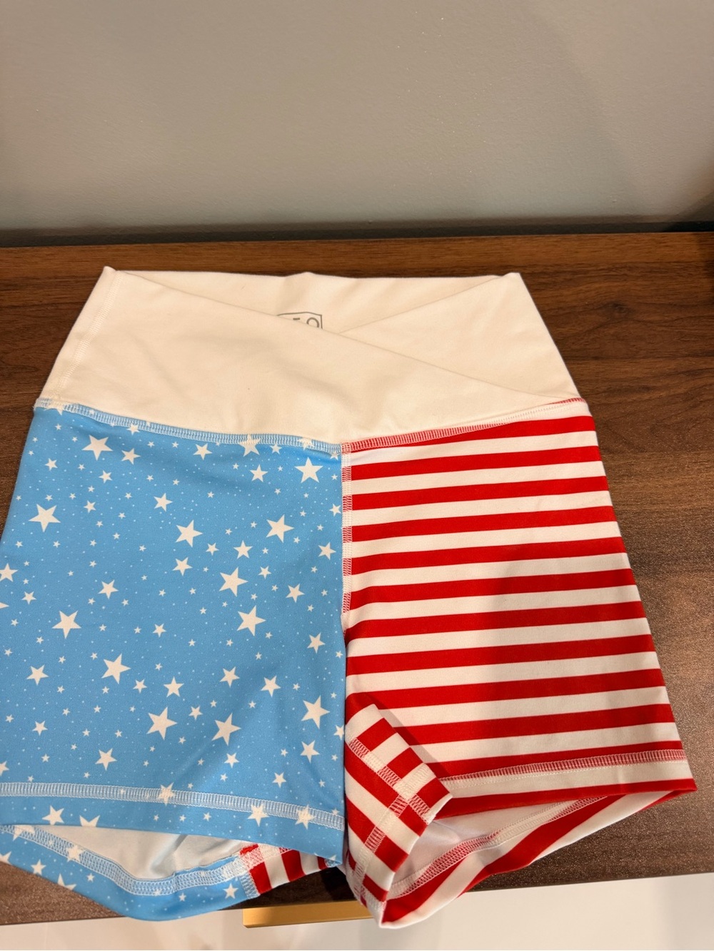 Fleo Shorts - Blue Star Panel, Red & White Stripes